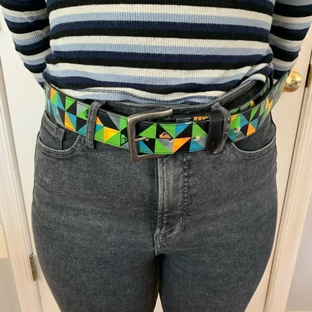 Quiksilver Vinyl Mens Abstract Logo Belt sz M